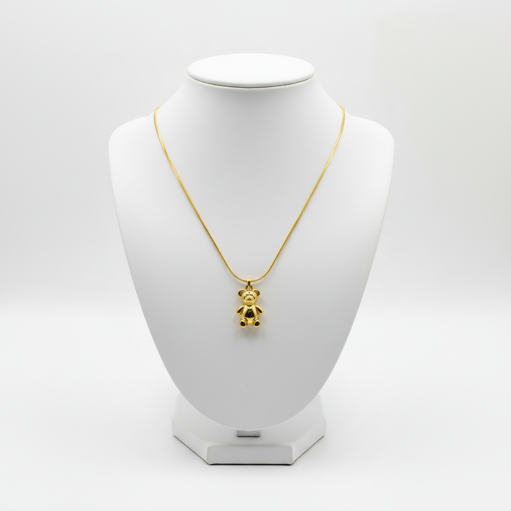 Collana orsetto gold 2cm acciaio inossidabile