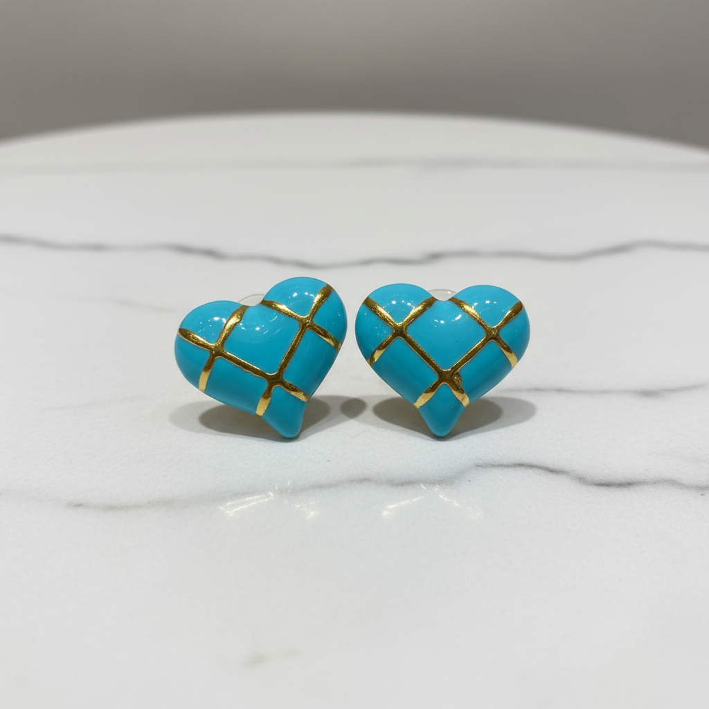 Orecchini Cuore Turchese