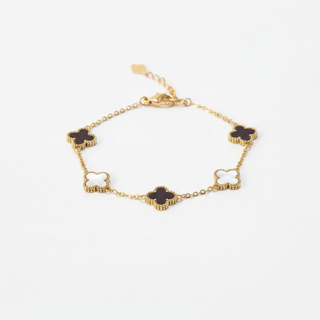 Bracciale Trifoglio Oro con Madreperla