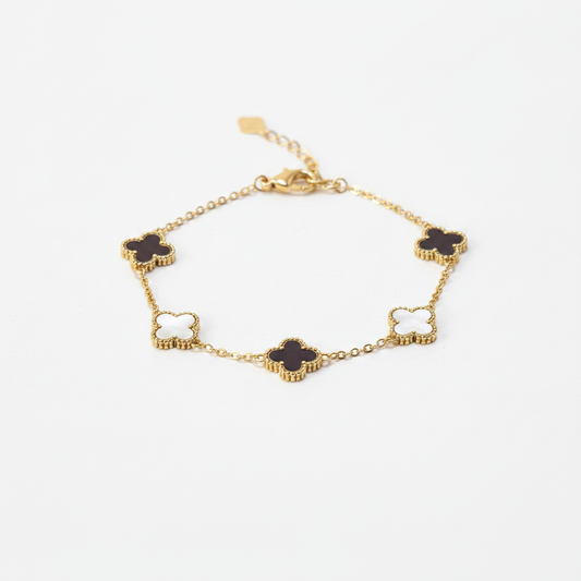 Bracciale Trifoglio Oro con Madreperla