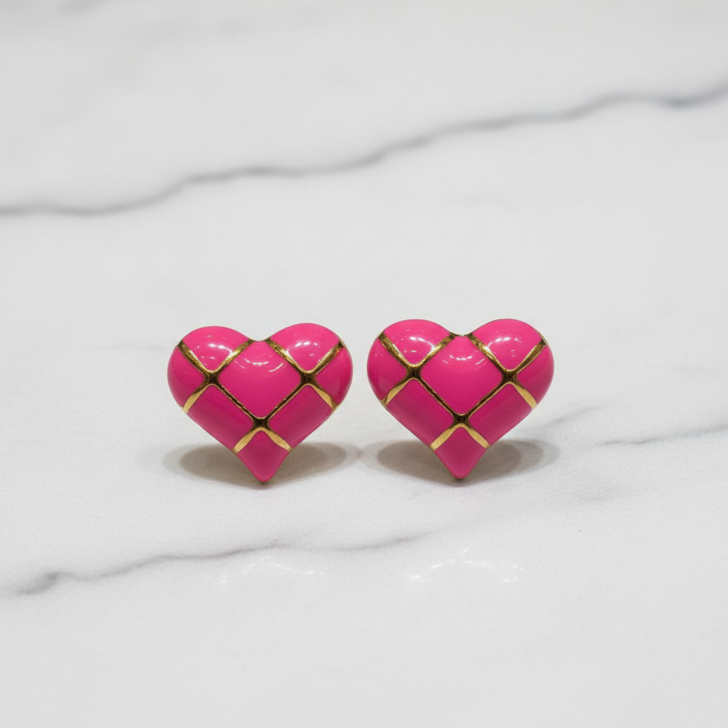 Orecchini Cuore Fucsia