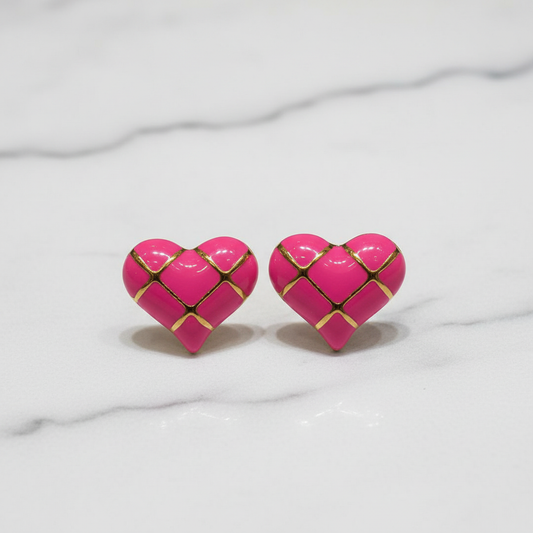 Orecchini Cuore Fucsia