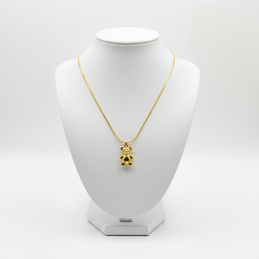 Collana orsetto gold 2cm acciaio inossidabile