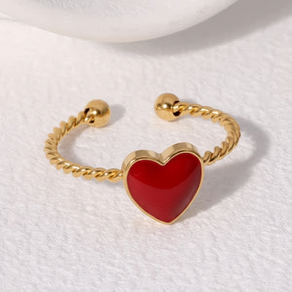 Anello cuore rosso