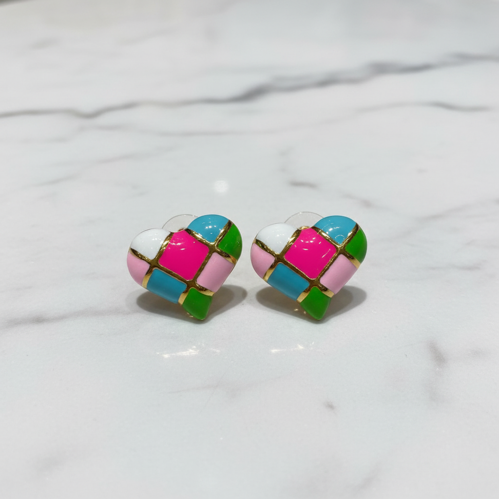 Orecchini Cuore Multicolor