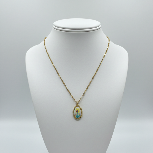 Collana Fiore Tulipano su busto bianco