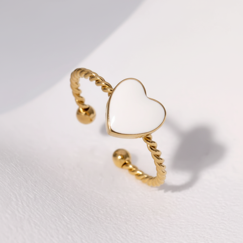 Anello cuore bianco